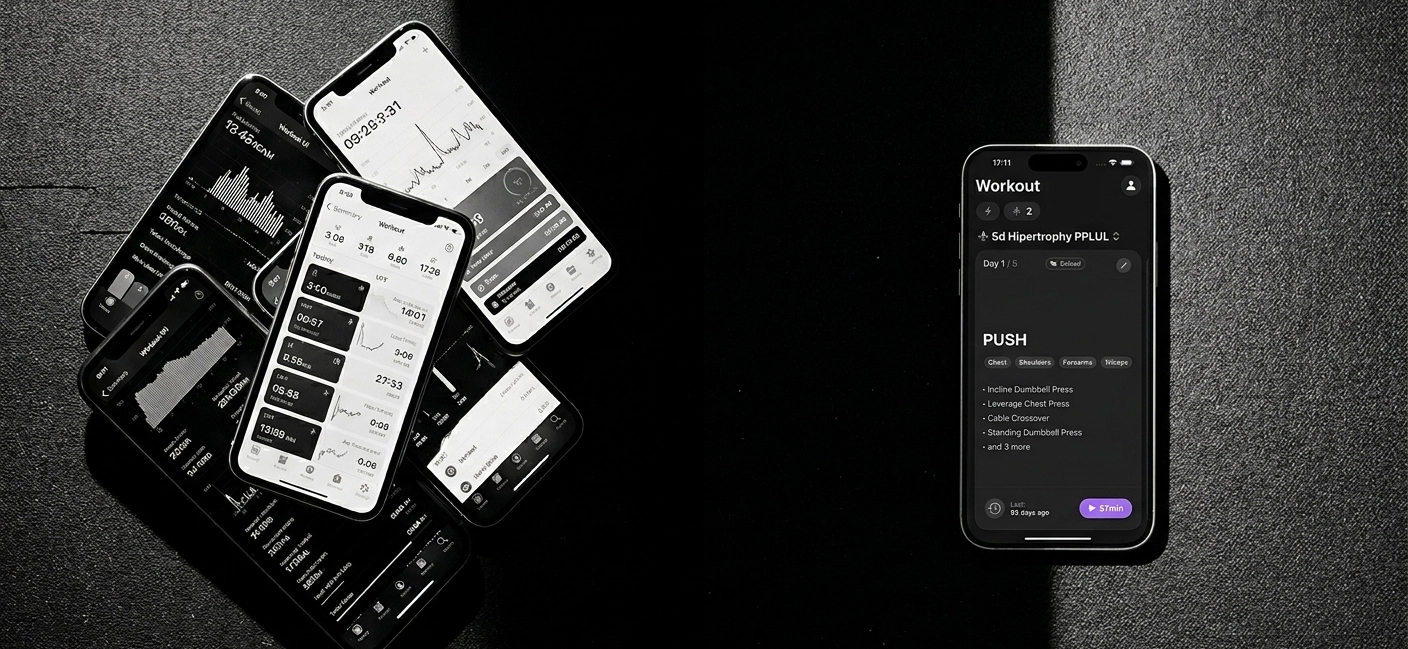 Person in a busy gym environment checking their phone