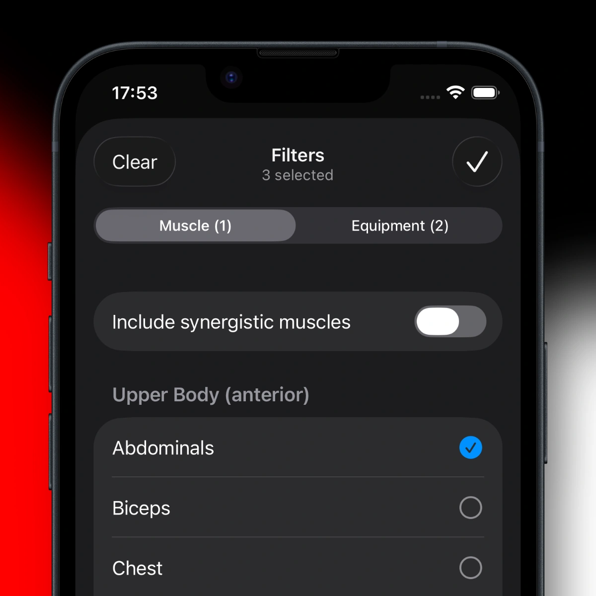 Filtro de Exercícios Melhorado