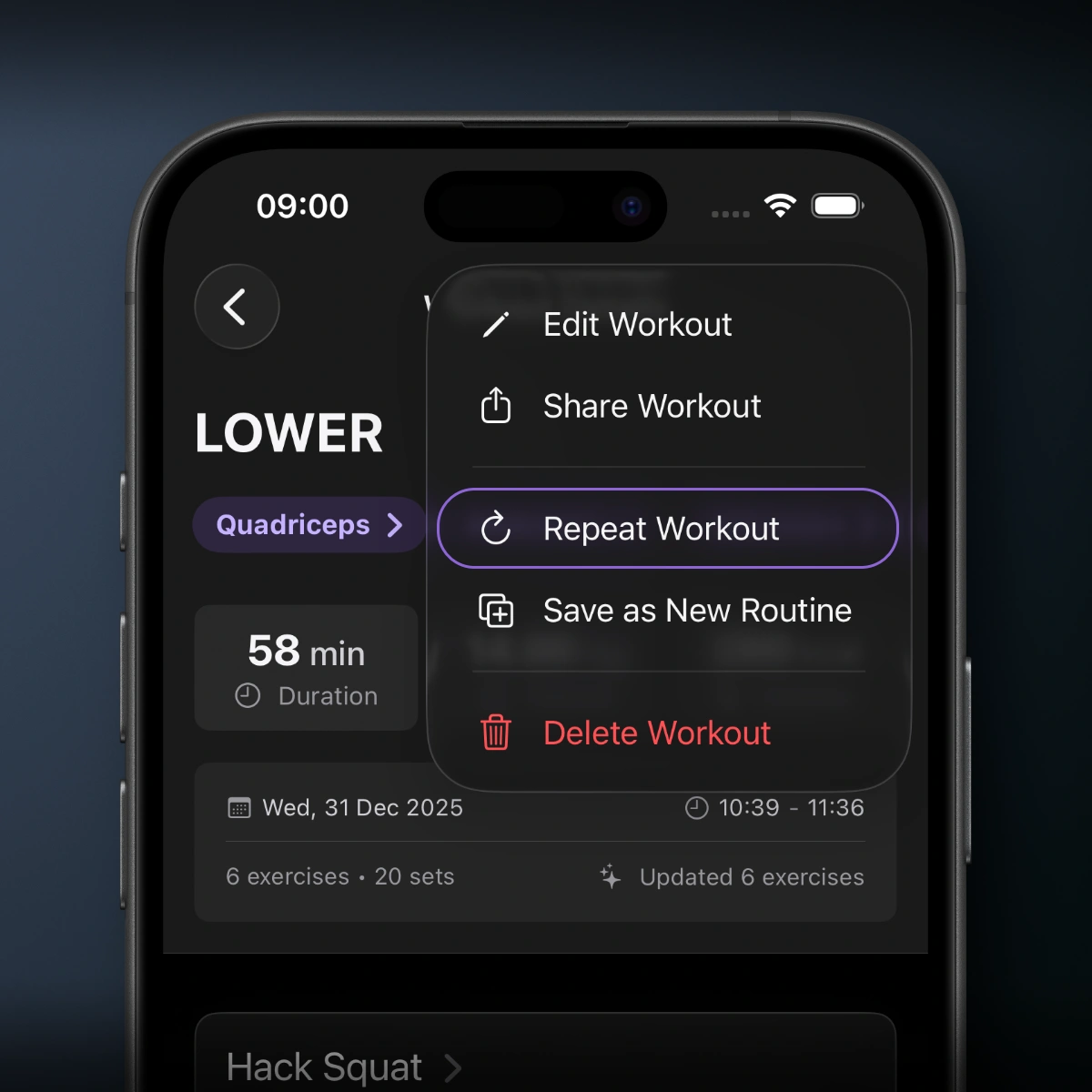 Repetir Treinos Anteriores