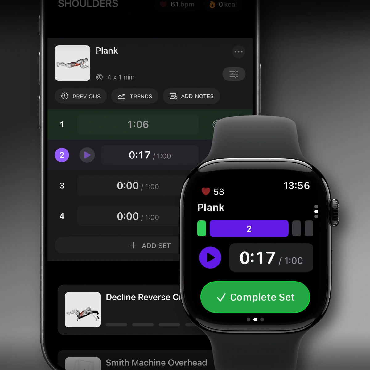 Inline Timer Controls for Duration-Based Sets