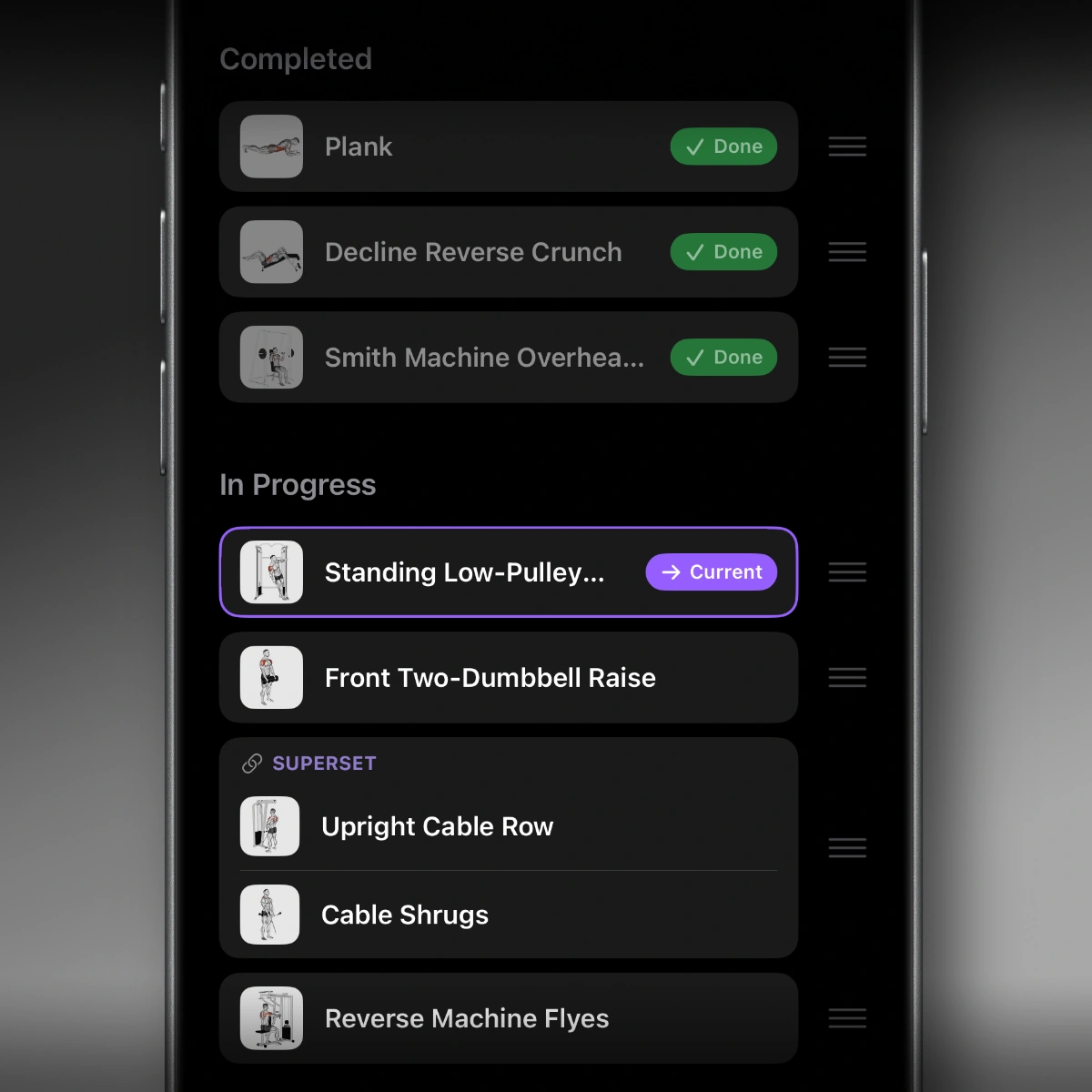 Refined Exercise Reordering During Workouts