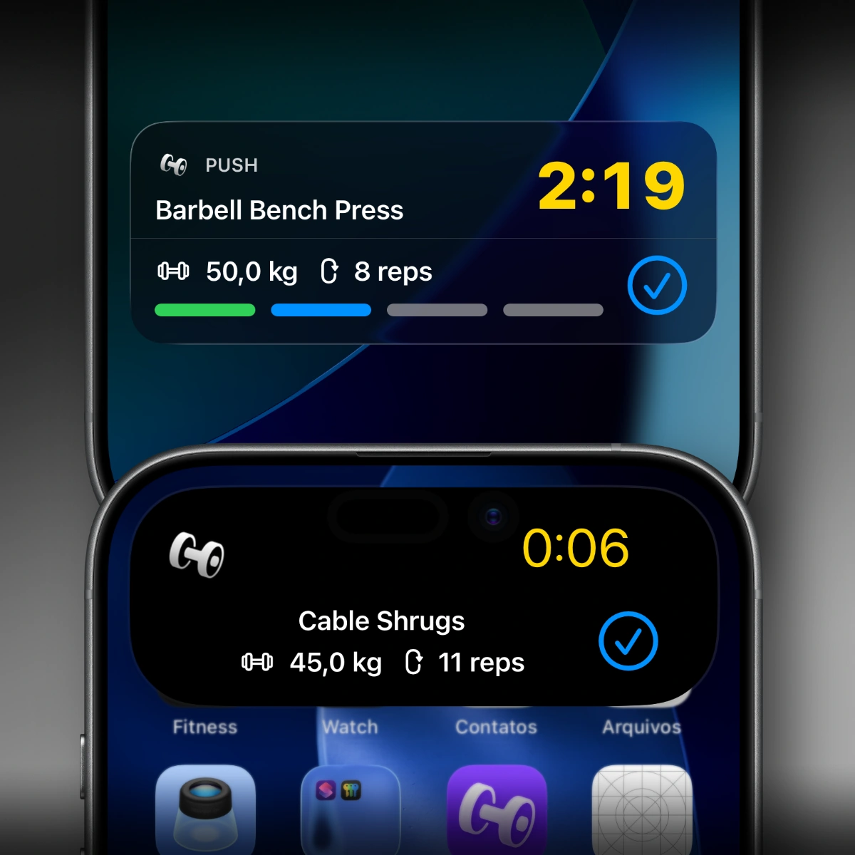 Complete Sets from Lock Screen and Dynamic Island