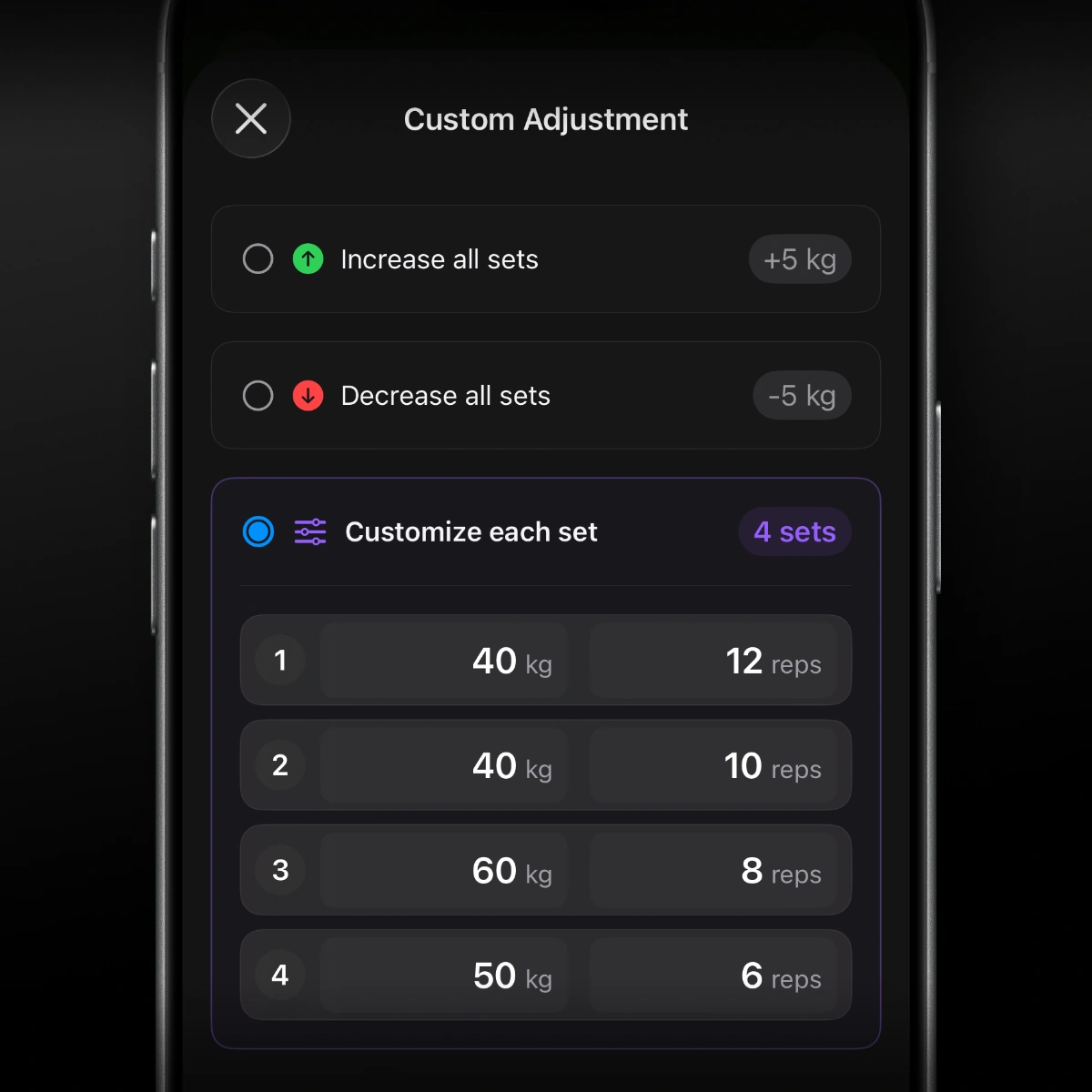 Per-Set Custom Adjustments