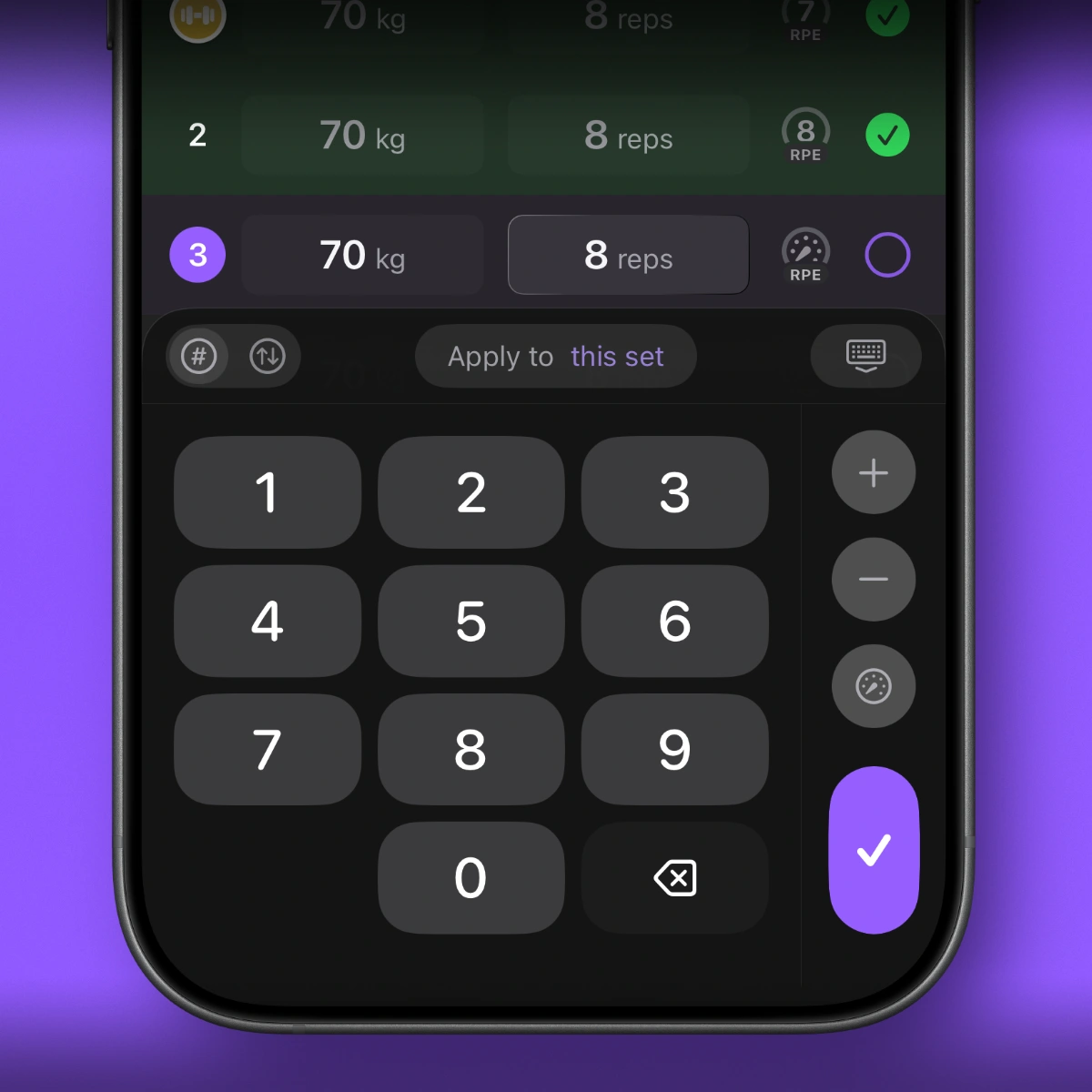 Redesigned Workout Keyboard