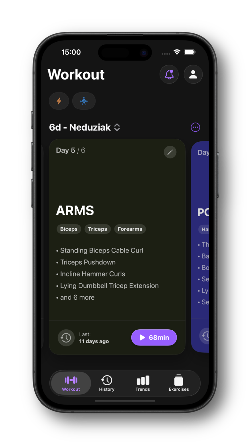 Steady App Home Screen